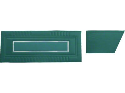 Door Trim Panel Set - Fairlane XL, GT & GTA 2 Door Convertible - 4 Pieces - 2-Tone Light Aqua L-2929 & Dark Aqua L-2951Center