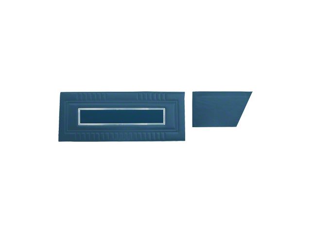 Door Trim Panel Set - Fairlane XL, GT & GTA 2 Door Convertible - 4 Pieces - 2-Tone Dark Blue L-2095 With Dark Blue L-2946 Center