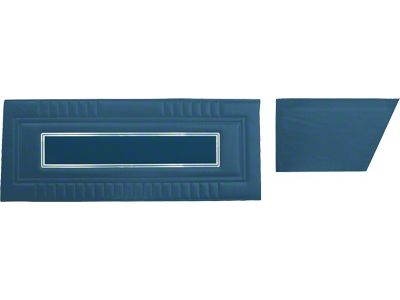 Door Trim Panel Set - Fairlane XL, GT & GTA 2 Door Convertible - 4 Pieces - 2-Tone Dark Blue L-2095 With Dark Blue L-2946 Center