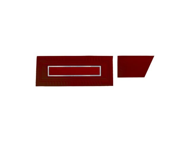 Door Trim Panel Set - Fairlane XL, GT & GTA 2 Door Convertible - 4 Pieces - Red L-2920 With Red L-2954 Center