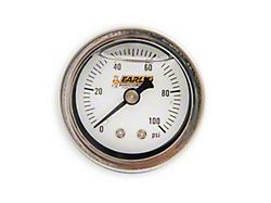 Earl's Oil Filled 100 PSI Fuel Pressure Gauge 1.5 - 0 to 100 - 1/8 NPT Male Thread