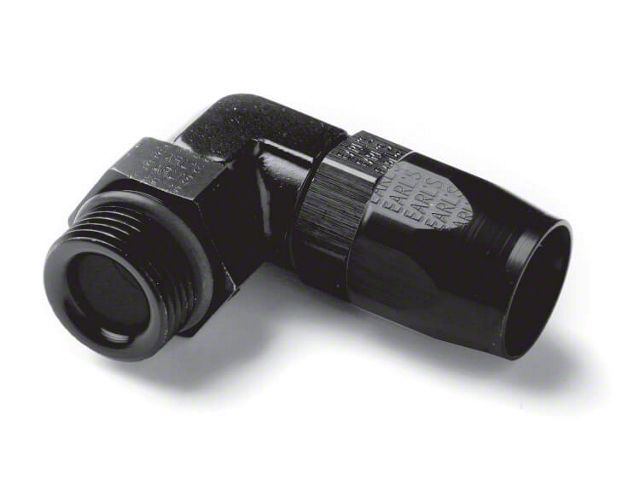 Earls 90 Degree Black 8AN Male To 8AN Hose