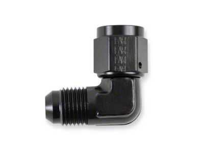 Earls Black 6AN 90 Degree Male To Female Swivel (55-57 Chevy Bel Air; 55-57 Chevy 150; 55-57 Chevy 210; 55-57 Chevy Nomad)