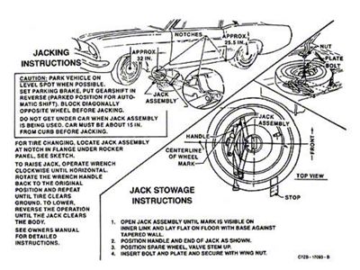 Early 1967 Mustang Jack Instruction Decal