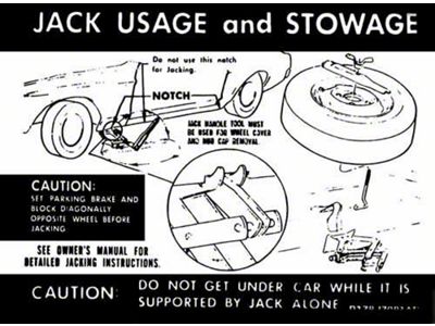 Early 1971 Mustang Regular Wheel Jack Instruction Decal