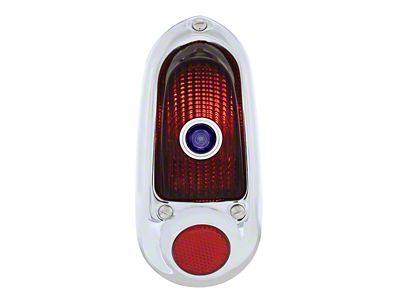 12-Volt Tail Light with Blue Dot; Stainless Steel Housing; Red Lens; Driver Side (49-50 Fleetline, Styleline Deluxe, Styleline Special)