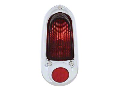 12-Volt Tail Light; Stainless Steel Housing; Red Lens; Driver Side (49-50 Fleetline, Styleline Deluxe, Styleline Special)