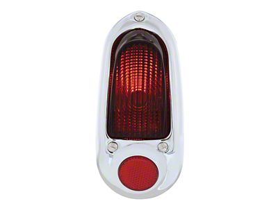 12-Volt Tail Light; Stainless Steel Housing; Red Lens; Passenger Side (49-50 Fleetline, Styleline Deluxe, Styleline Special)