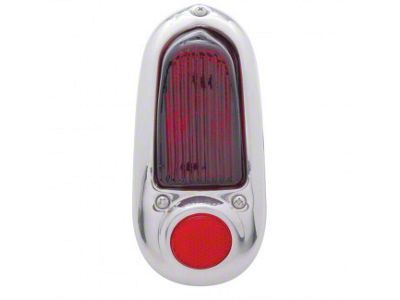 12-Volt Tail Lights; Stainless Steel Housing; Red Lens (49-50 Fleetline, Styleline Deluxe, Styleline Special)