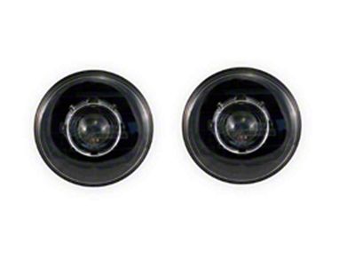 Early Chevy 49-54 - 7 Inch Round Projector Headlights With 64mm Projector, Black, 1949-1954