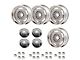 Early Chevy 49-54 - Rally Wheel Kit, 1-Piece Cast Aluminum With Tall Derby Caps, 17x9