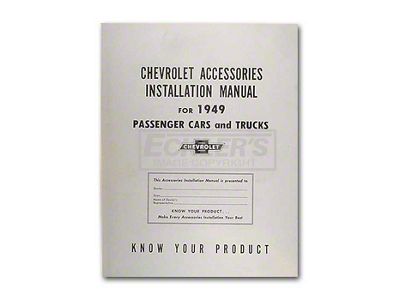 Early Chevy Accessories Installation Manual, 1949