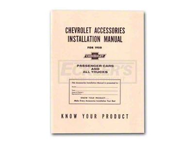 Early Chevy Accessories Installation Manual, 1950