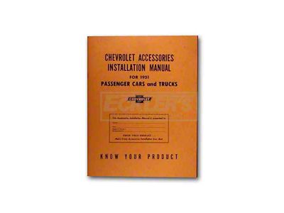 Chevrolet Accessories Installation Manual, 1951