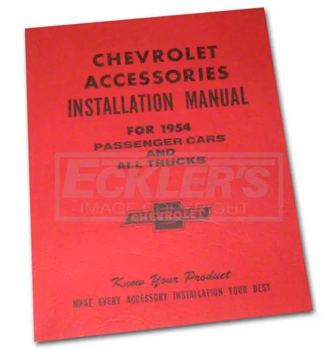 Ecklers Chevrolet Accessories Installation Manual, 1954