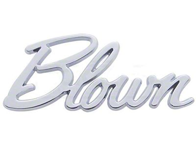 Early Chevy Blown Script Emblem, Chrome, 1949-1954