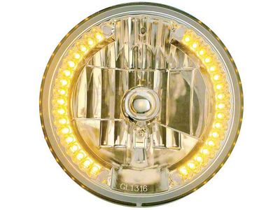 Early Chevy Headlight, Halogen With Integrated Amber LEDs, 12 Volt, 1949-1954