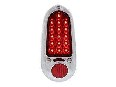 LED Tail Light; Stainless Steel Housing; Red Lens; Driver Side (49-50 Fleetline, Styleline Deluxe, Styleline Special)