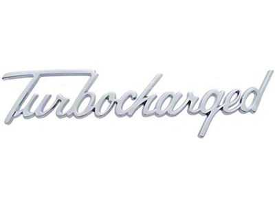 Early Chevy Turbocharged Script Emblem, Chrome, 1949-1954