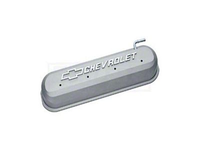 Early Chevy Valve Cover, LS V8 Conversion, Cast Gray With Raised Emblems, 1949-1954