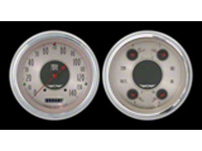 Classic Instruments Early Chevy Classic Instruments American Nickel Series Analog Gauge Kit, Five Inch, Silver Face With Chrome Pointers, 1951-1952