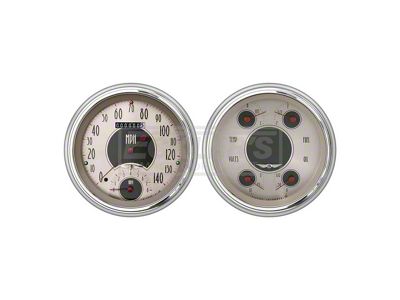 Classic Instruments Early Chevy Classic Instruments American Nickel Series SpeedTachular Analog Gauge Kit, Five Inch, Silver Face With Chrome Pointers, 1951-1952
