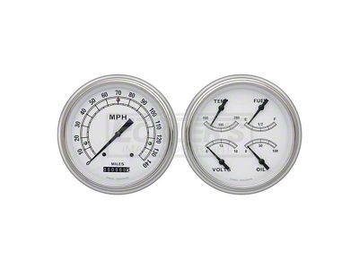 Classic Instruments Early Chevy Classic Instruments Classic White Series AnalogGauge Kit, Five Inch, White Face With Black Pointers, 1951-1952