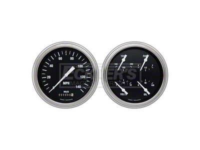 Classic Instruments Early Chevy Classic Instruments Hot Rod Series Analog GaugeKit, Five Inch, Black Face With White Pointers, 1951-1952