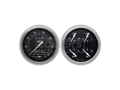 Early Chevy Classic Instruments Hot Rod Series SpeedTachular Analog Gauge Kit, Five Inch, Black Face With White Pointers