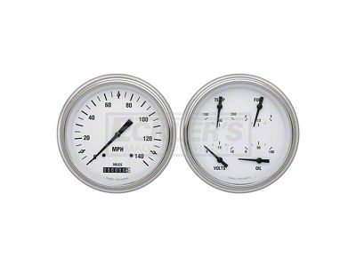 Classic Instruments Early Chevy Classic Instruments White Hot Series Analog Gauge Kit, Five Inch, White Face With Black Pointers, 1951-1952