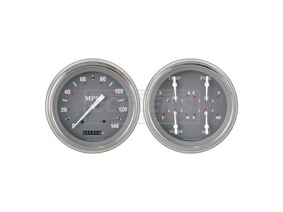 Early Chevy Classic Instruments SG Series Analog Gauge Kit,Five Inch, Gray Face With White Pointers, 1951-1952