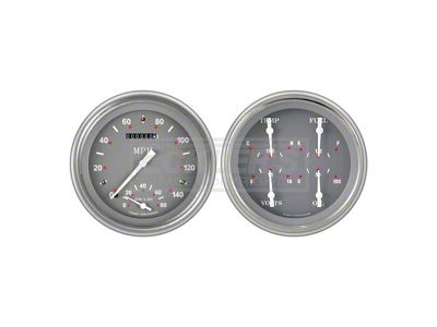Early Chevy Classic Instruments SG Series SpeedTachular Analog Gauge Kit, Five Inch, Gray Face With White Pointers, 1951-1952