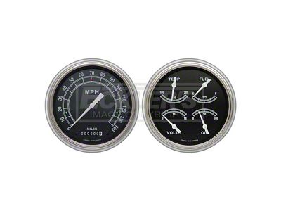Classic Instruments Early Chevy Classic Instruments Traditional Series Analog Gauge Kit, Five Inch, Black Face With White Pointers, 1951-1952