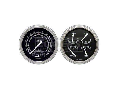 Classic Instruments Early Chevy Classic Instruments Traditional Series SpeedTachular Analog Gauge Kit, Five Inch, Black Face With White Pointers