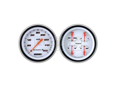 Classic Instruments Early Chevy Classic Instruments Velocity Series Analog Gauge Kit, Five Inch, White Face With Chrome Pointers, 1951-1952