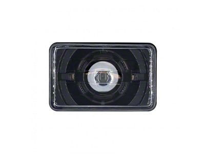 4x6-Inch 13W LED High Beam Projector Headlight; Black Housing; Clear Lens (Universal; Some Adaptation May Be Required)