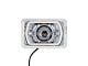 4x6-Inch 13W LED High Beam Projector Headlight with HDR Blue Halos; Chrome Housing; Clear Lens (Universal; Some Adaptation May Be Required)