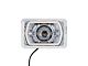 4x6-Inch 13W LED High/Low Beam Projector Headlight with HDR Blue Halos; Chrome Housing; Clear Lens (Universal; Some Adaptation May Be Required)