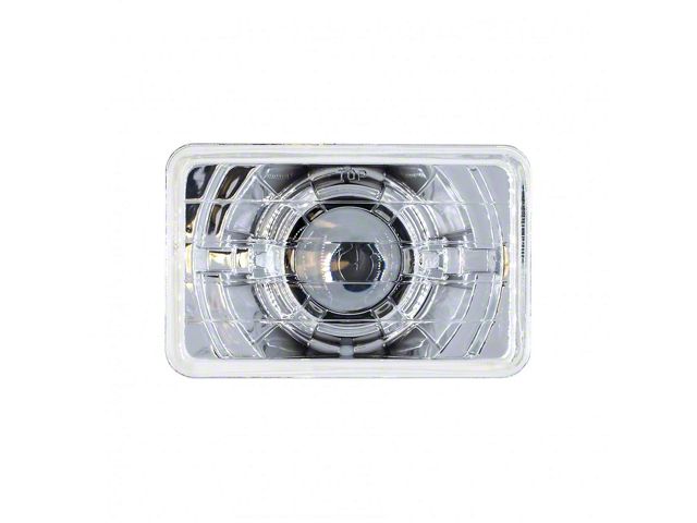 4x6-Inch 30W LED Low Beam Projector Headlight; Chrome Housing; Clear Lens (Universal; Some Adaptation May Be Required)