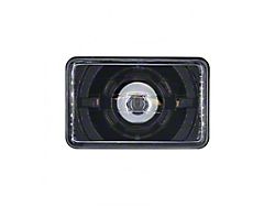 4x6-Inch Halogen Low Beam Projector Headlight; Black Housing; Clear Lens (Universal; Some Adaptation May Be Required)