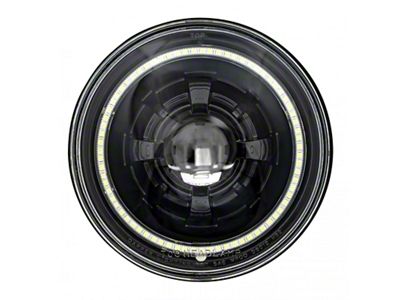 7-Inch LED Headlight with Classic Switchback Halo; Black Housing; Clear Lens (Universal; Some Adaptation May Be Required)