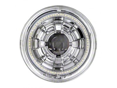 7-Inch LED Headlight with Classic Switchback Halo; Chrome Housing; Clear Lens (Universal; Some Adaptation May Be Required)