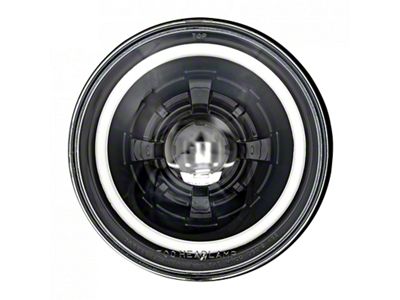 7-Inch LED Headlight with HDR Red Halo; Black Housing; Clear Lens (Universal; Some Adaptation May Be Required)