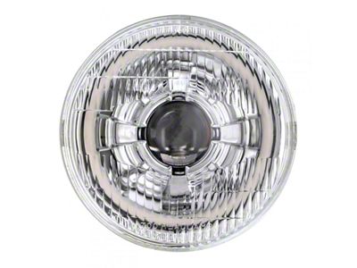 7-Inch LED Headlight with HDR Red Halo and Original Glass; Chrome Housing; Clear Lens (Universal; Some Adaptation May Be Required)