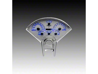 Analog Gauge Panel with GPS Sending Unit and White Faceplate; Blue (55-56 Bel Air)