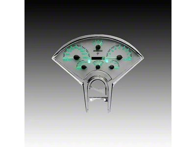 Analog Gauge Panel with GPS Sending Unit and White Faceplate; Green (55-56 Bel Air)