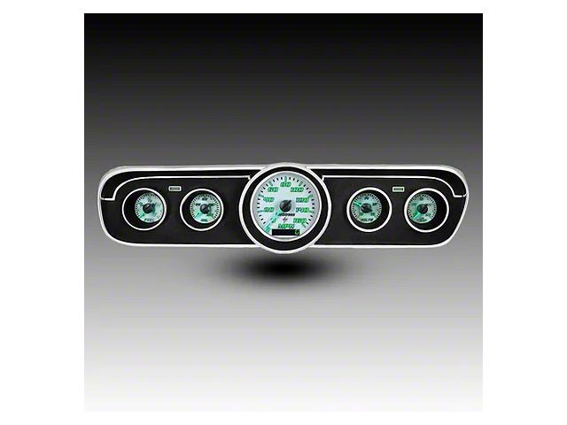 Analog Gauge Panel with GPS Sending Unit with White Faceplate; Green (65-66 Mustang)