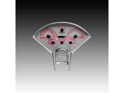Analog Gauge Panel with GPS Sending Unit and White Faceplate; Red (55-56 Bel Air)