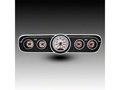 Analog Gauge Panel with GPS Sending Unit with White Faceplate; Red (65-66 Mustang)