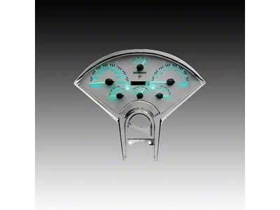 Analog Gauge Panel with GPS Sending Unit and White Faceplate; Teal (55-56 Bel Air)